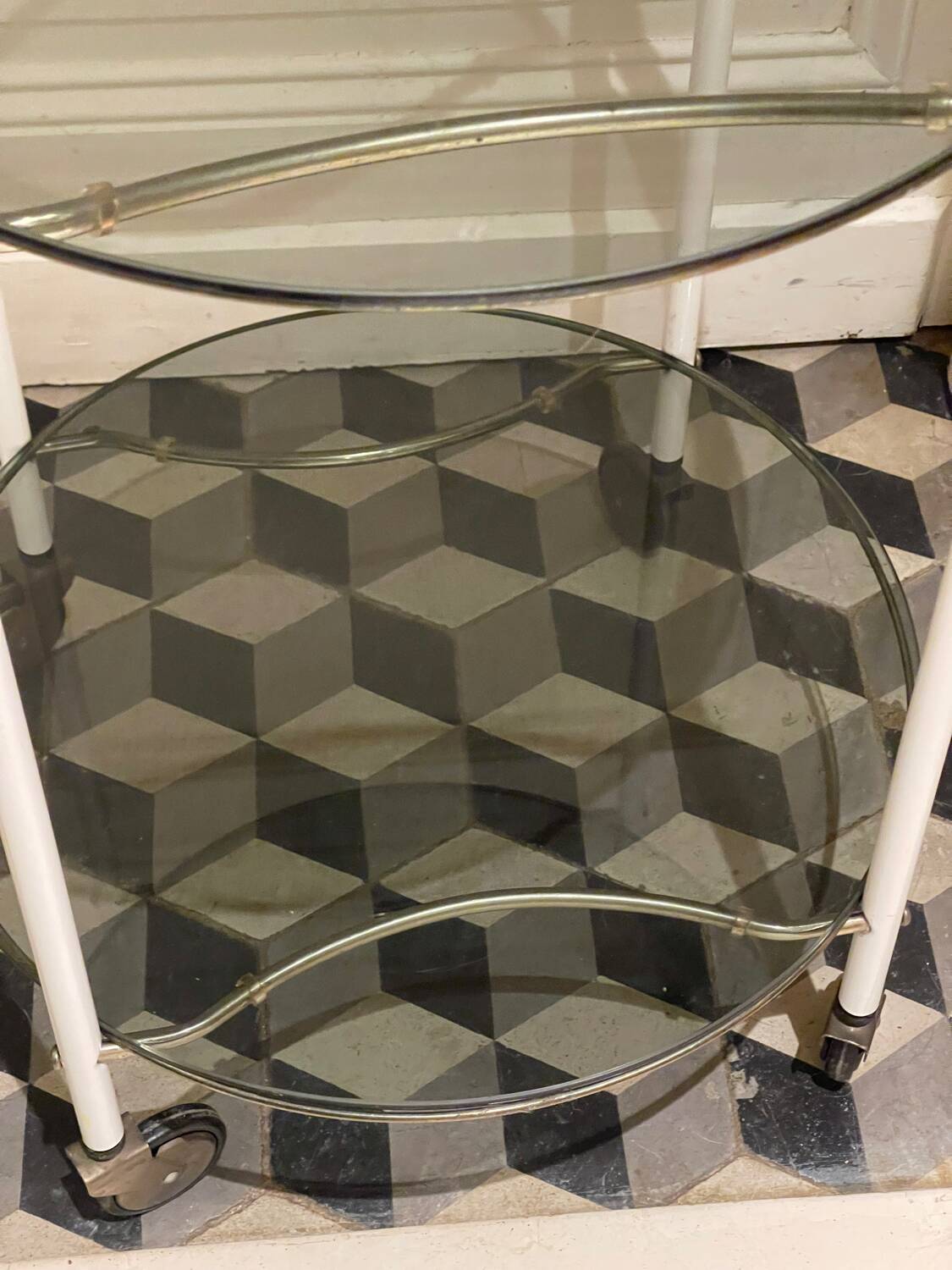 Vintage rolling side table