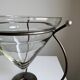 Vintage Modernist Large Clear Glass Vase/Decorative Piece With Metal