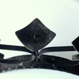 Handmade wrought iron candle holder, 3 arms, vintage