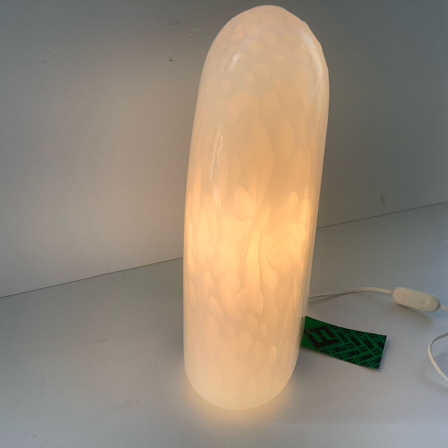 Vintage Fabbian Italy Passarola Lamp Murano Marble Glass Rare Chevron