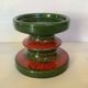 Fohr Germany ceramic candle holder green and red