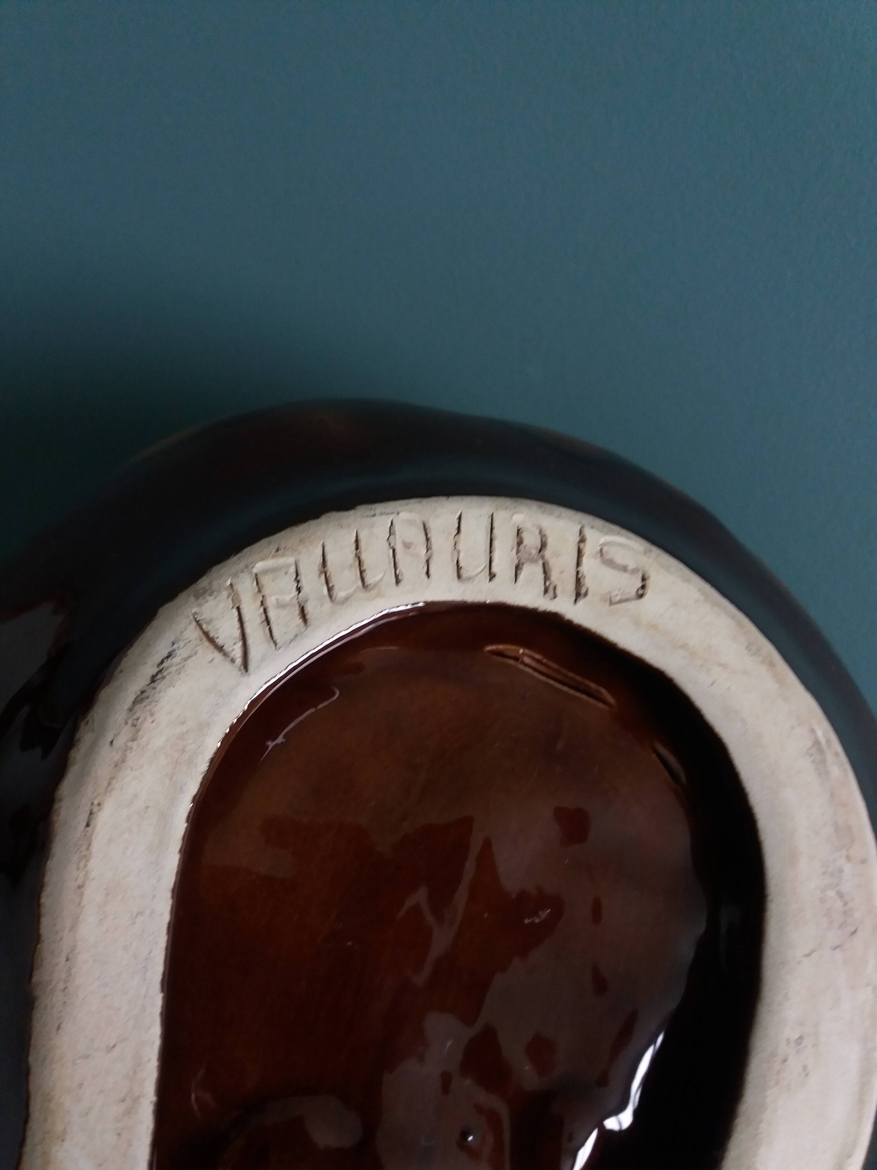 Vallauris presentation dish in flamed ceramic