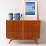 Scandinavian chest of drawers with metal handles