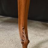 Small Louis XV Style Bench with Armrests in Blond Mahogany – 1920