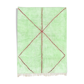 Tapis marocain moderne vert art contemporain 150x240cm