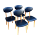 Four chairs in skaï, Scandinavian style, 60s
