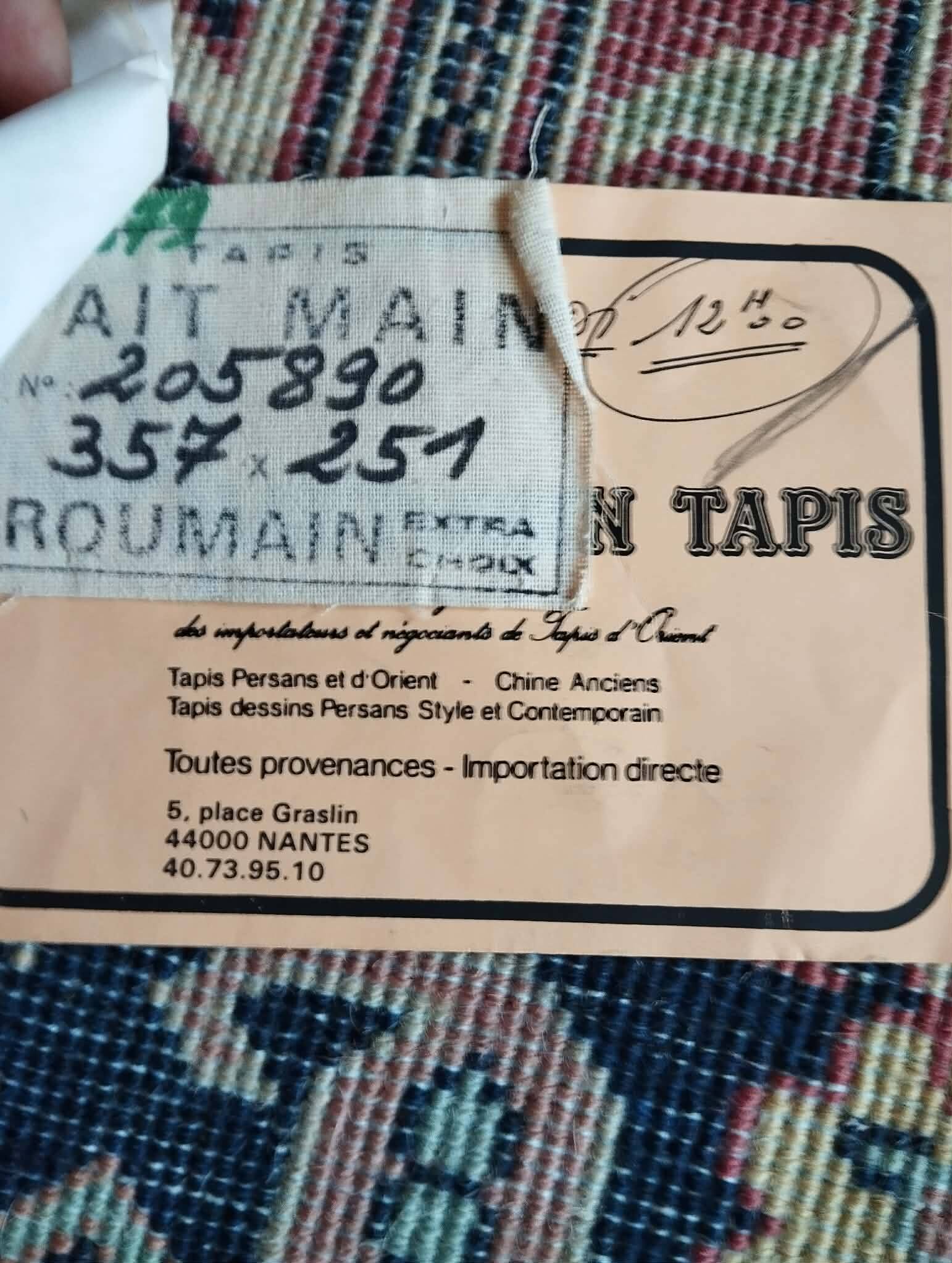 Handmade Romanian Mechkine rug 357x251cm