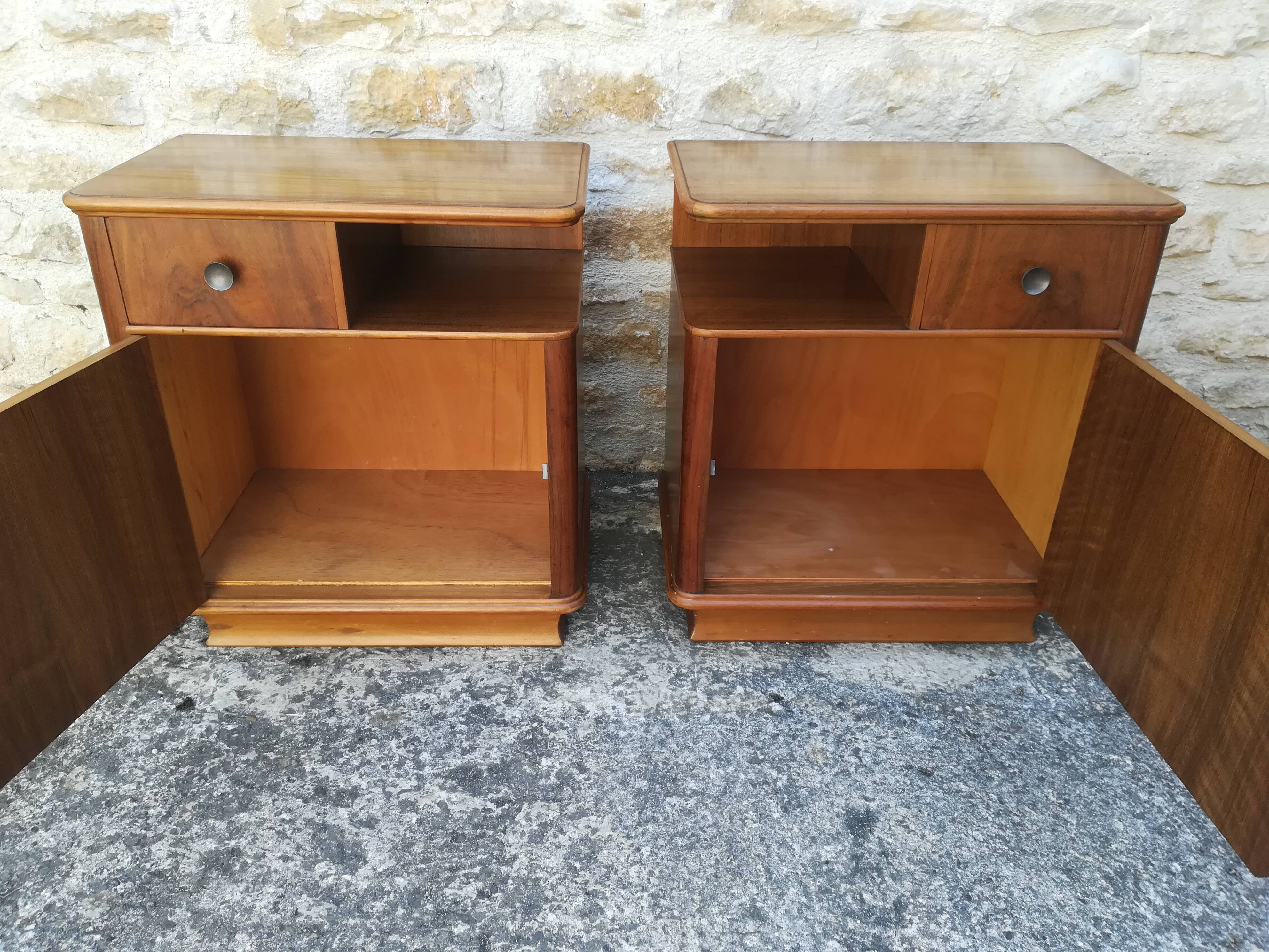 Walnut bedside tables