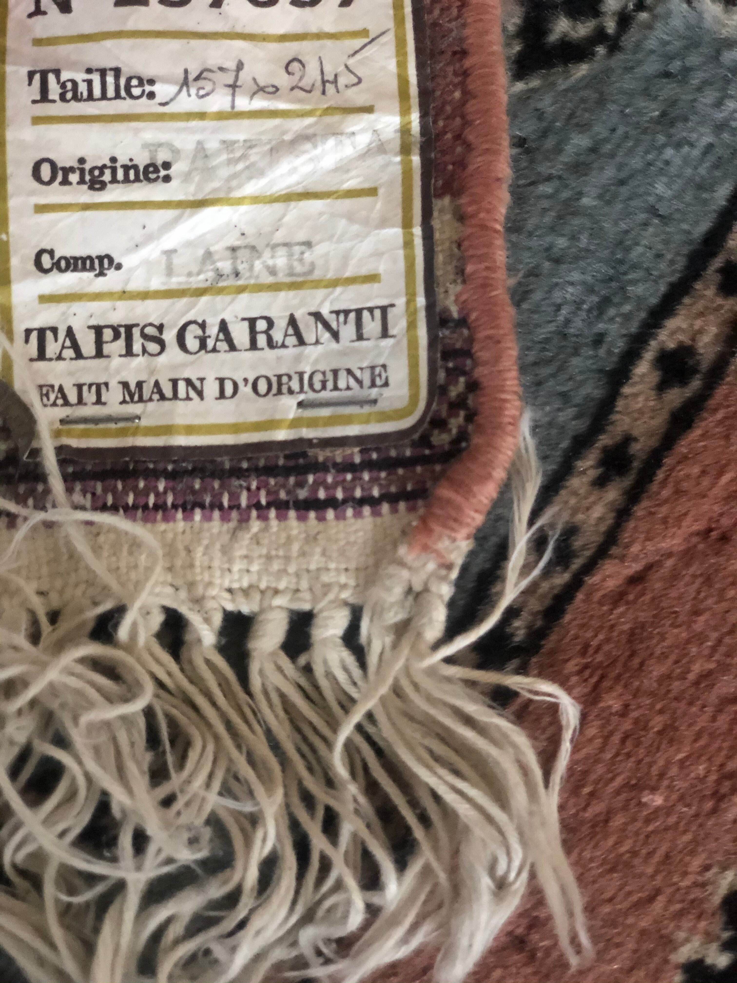 Vintage wool oriental rug - 245x157cm