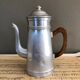 Aluminium and wooden handle coffee maker