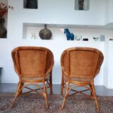 Pair of rattan armchairs