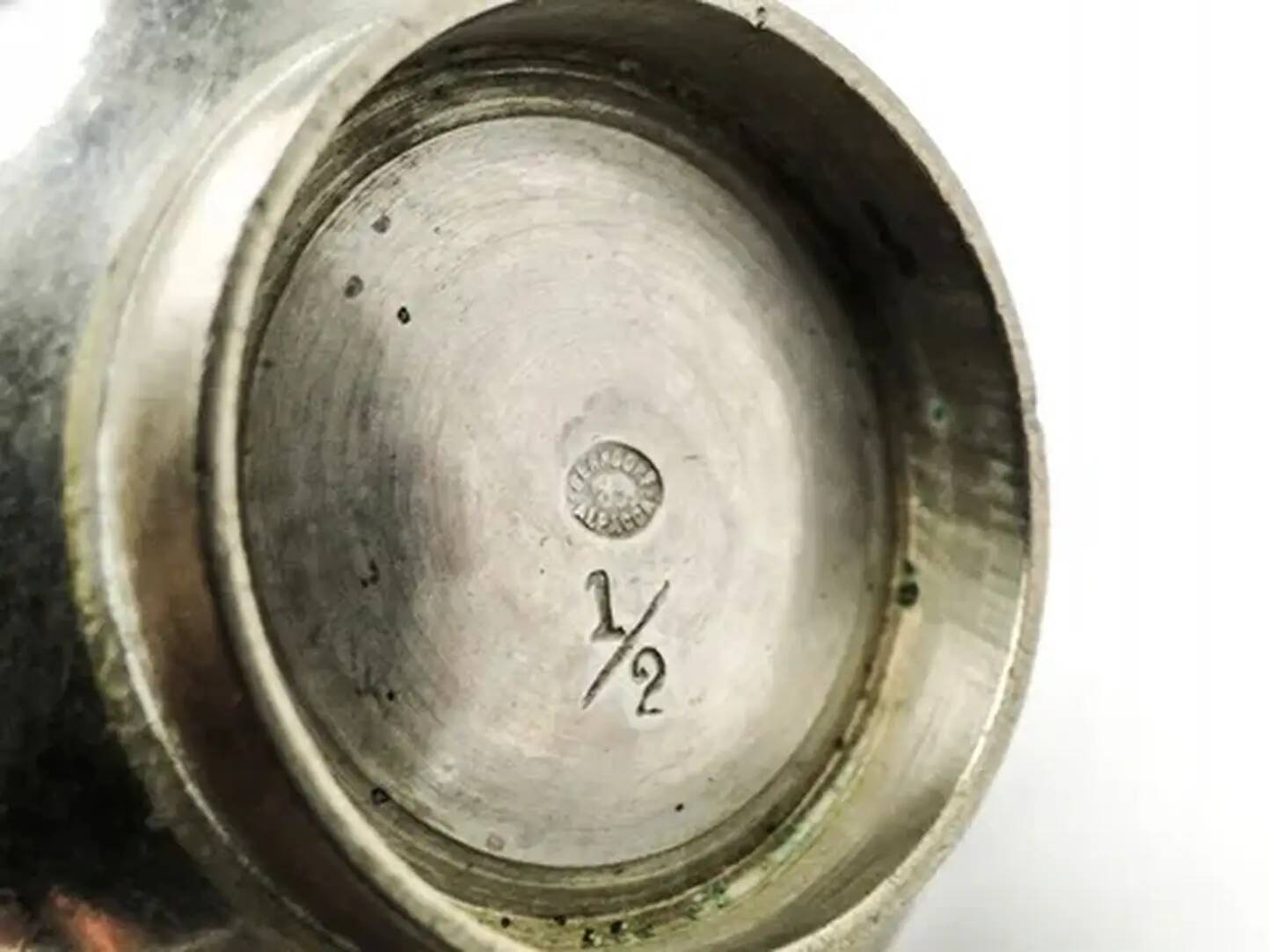 Art Deco salt shaker, nickel-plated brass, Krupp-Berndorf, Germany, 1930s