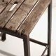 Vintage industrial stool made of pine wood and iron – Central Europe, around 1950