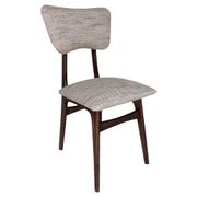 Butterfly Mid-Century dining chair in Peony cotton, Poland, 1960s