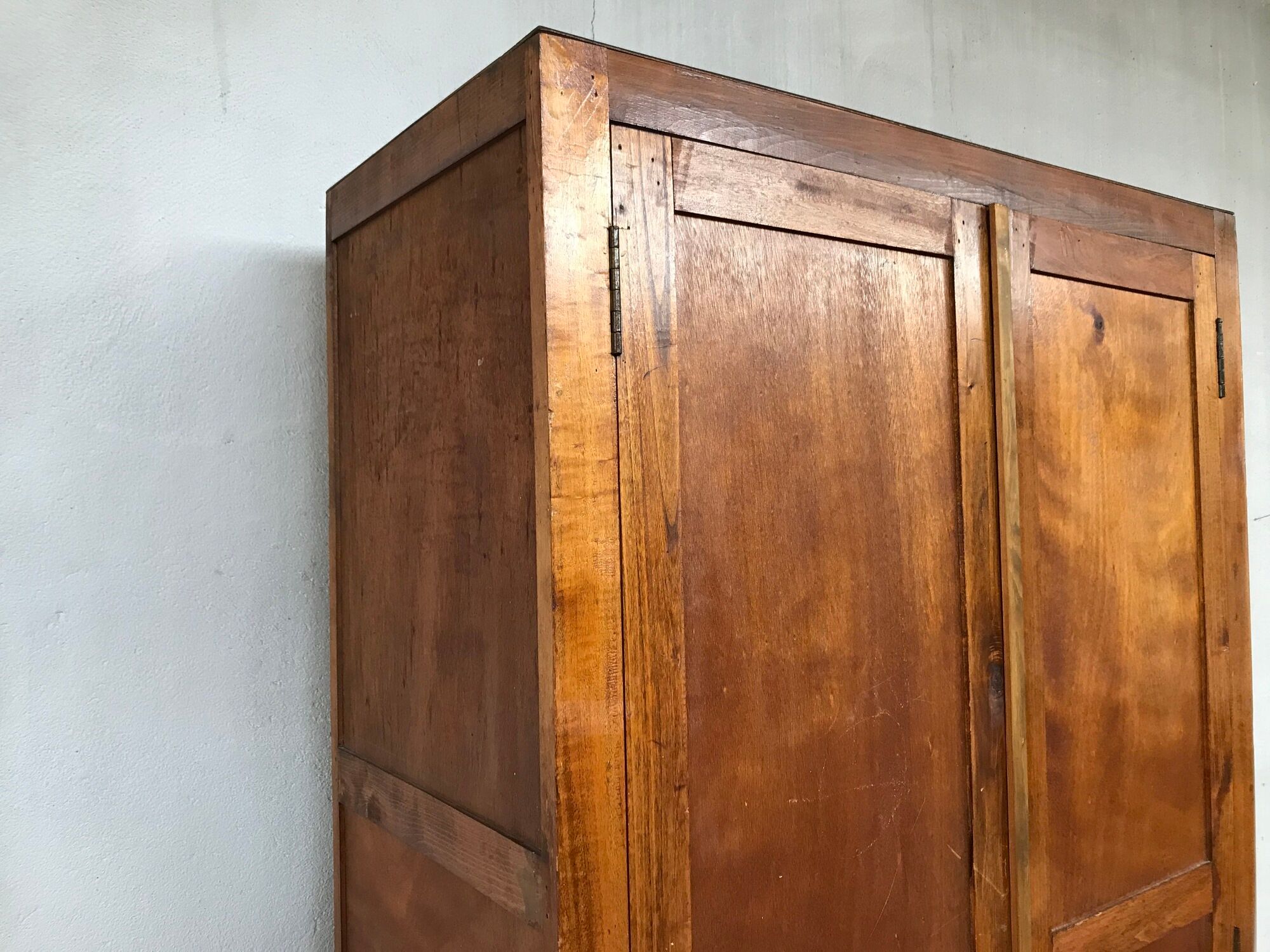 Old cabinet or wardrobe in fir from the 1950s 1960s vintage design