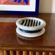 Black and white marble inlays ashtray, Casigliani Italy, 1970s