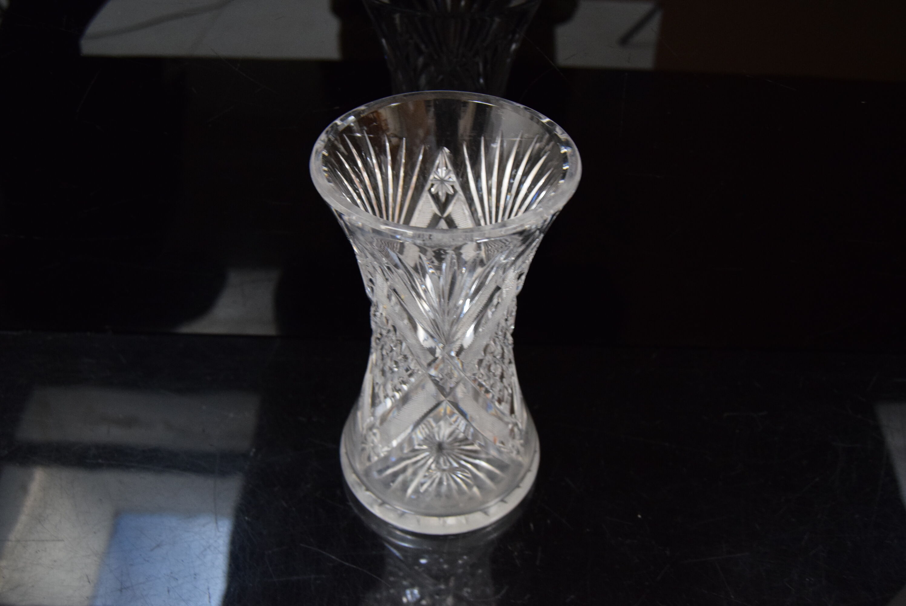 Vase Crystal Glass,Bohemia in the 1960's