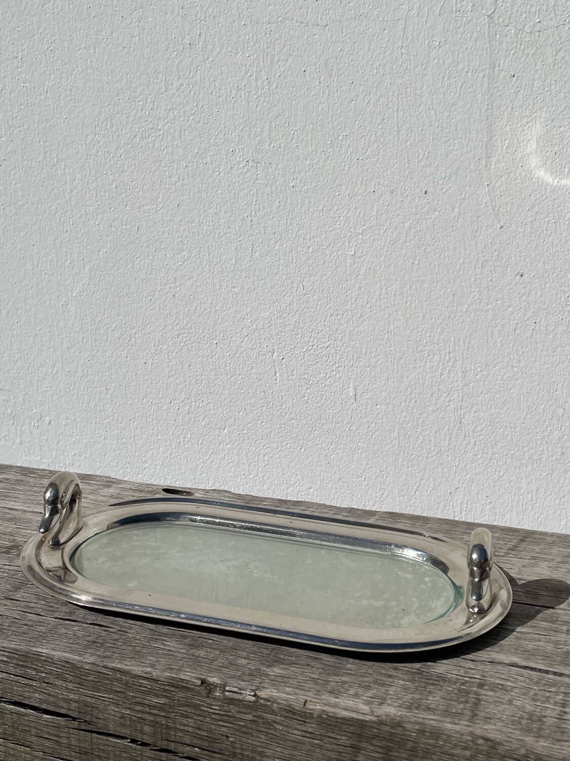 Silver-plated duck dish