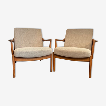 Paire de fauteuils scandinaves Tove & Edvard Kindt-larsen