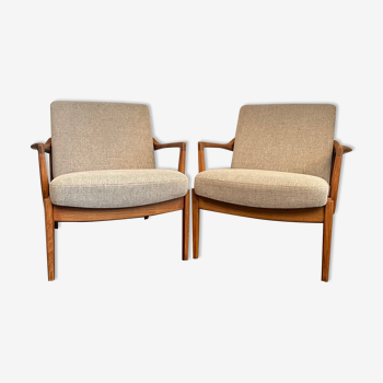 Scandinavian armchair pair Tove & Edvard Kindt-larsen