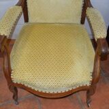 Walnut voltaire armchair