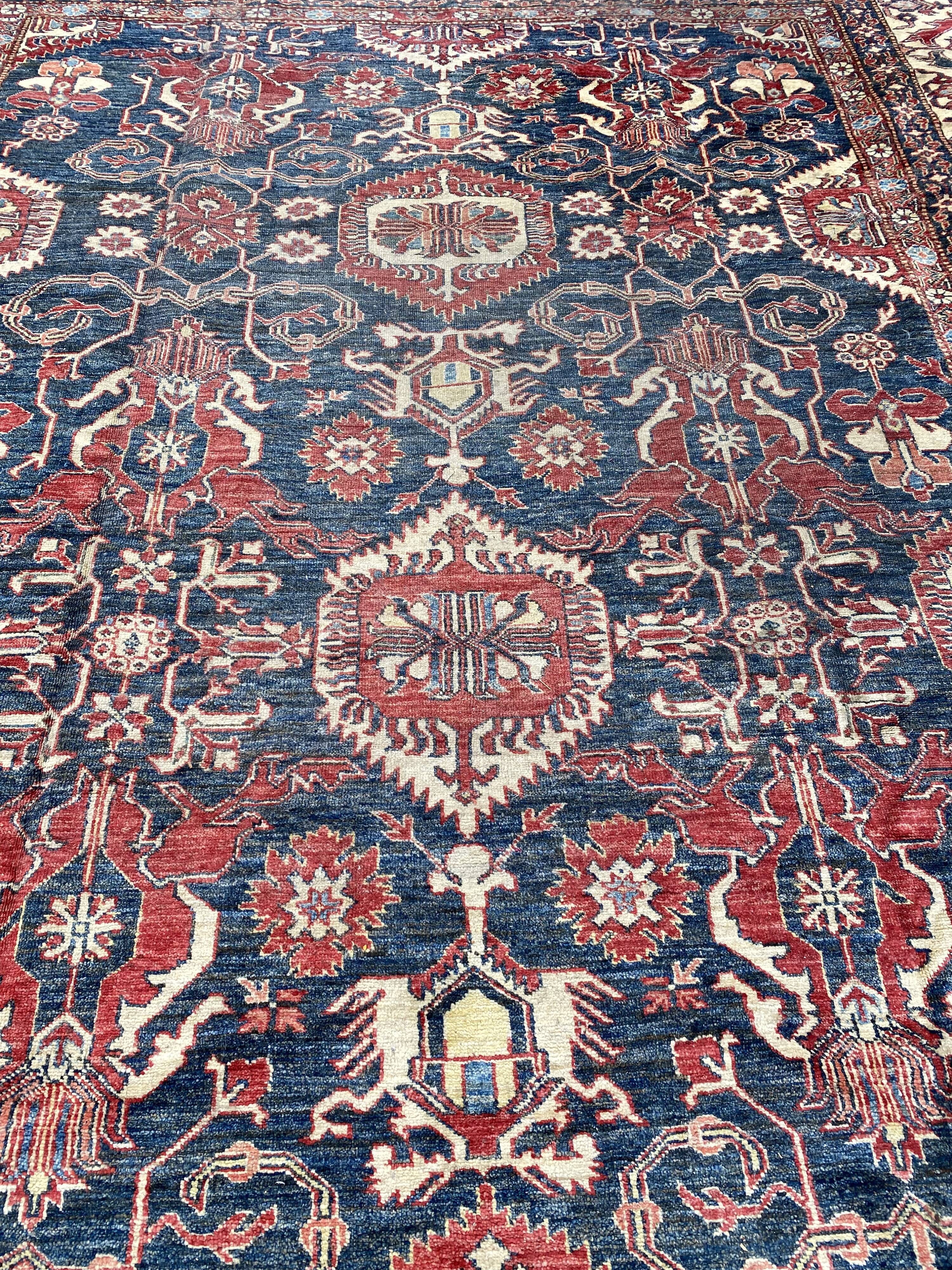Large vintage rug Chobi Afghan handmade 274x404 cm