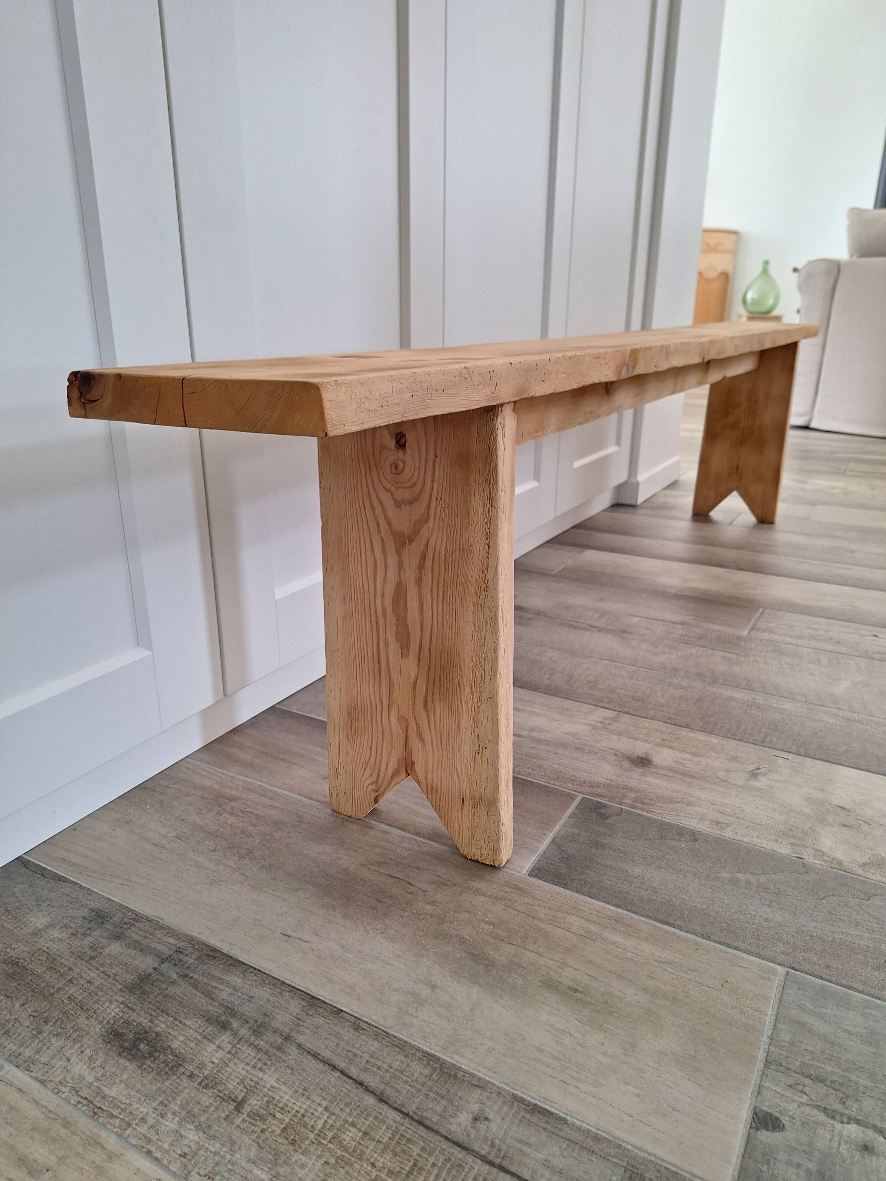 Large antique farmhouse bench in solid wood – 200 cm