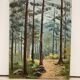 Oil on vintage wooded landscape panel