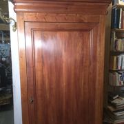 Louis Philippe style solid cherry wood bonnetière wardrobe