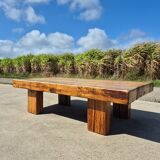150 cm vintage solid oak rustic brutalist wabi sabi beam coffee table