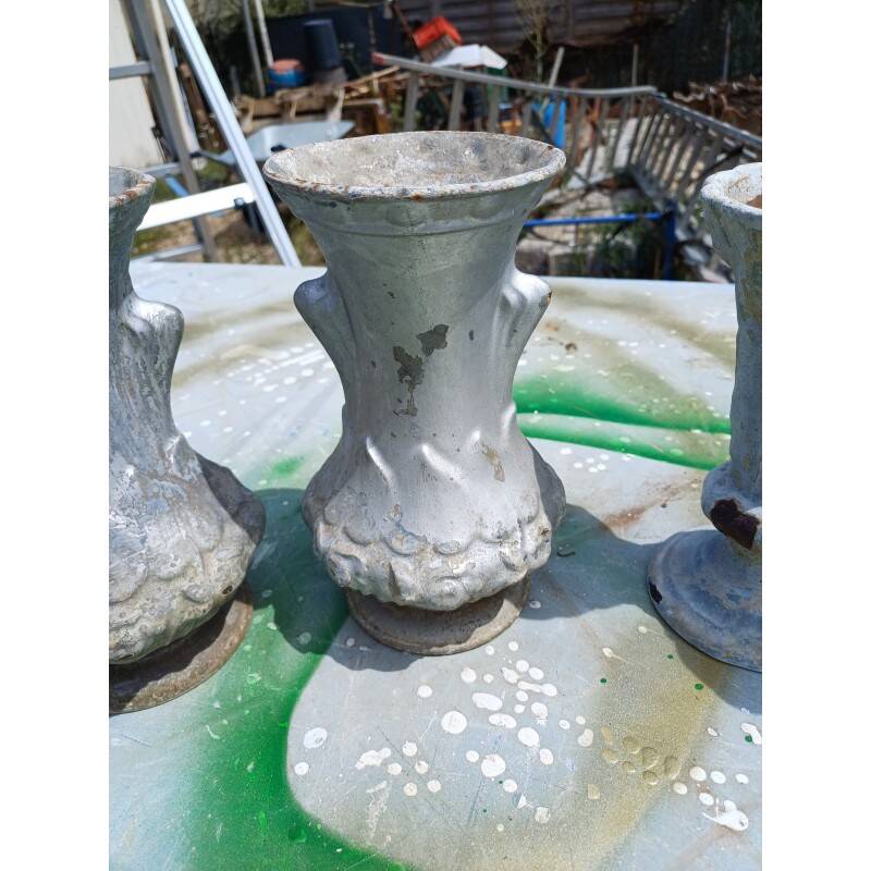 2 pairs of cast iron vases 1900 Charleville-Mézières