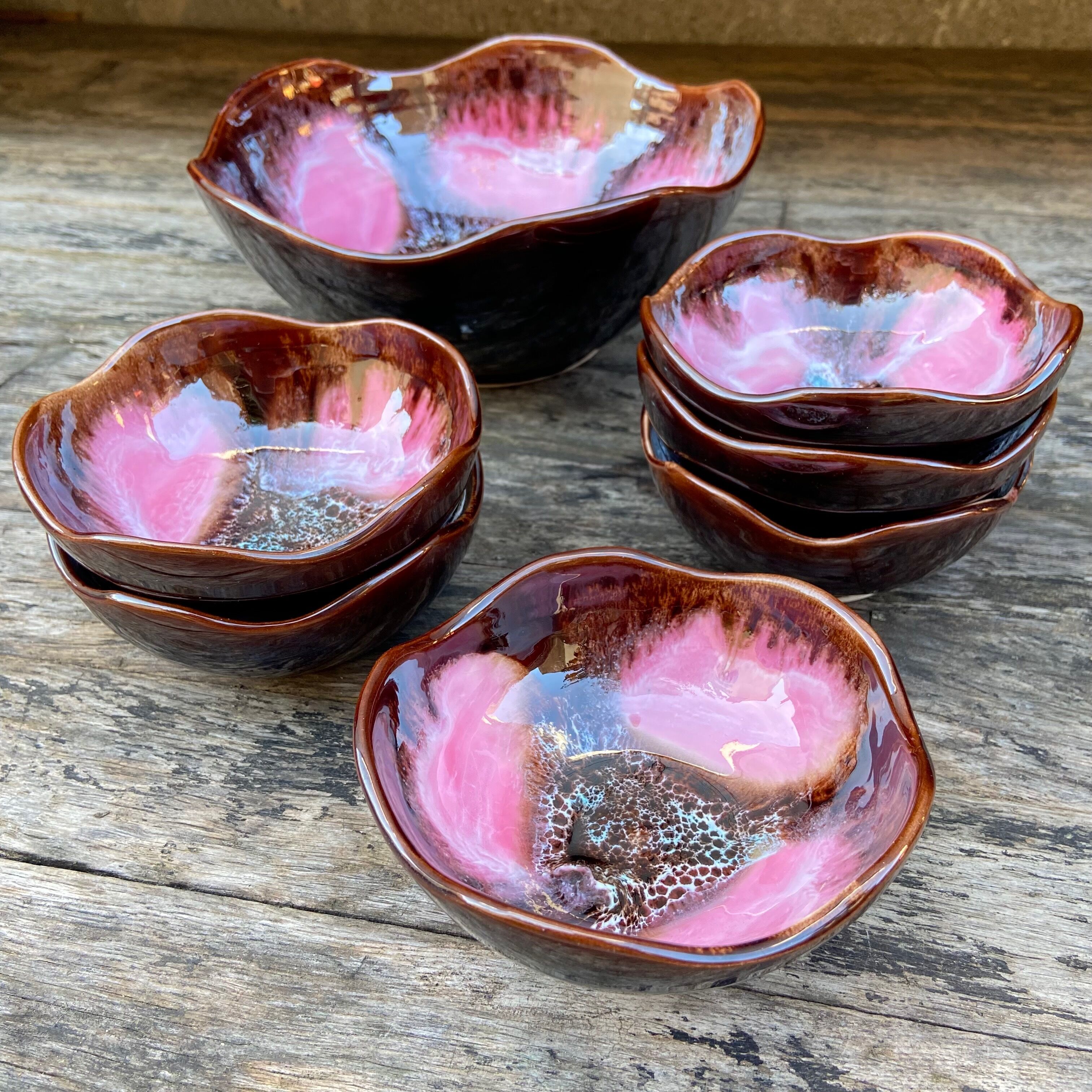Salad bowl dessert set and ceramic bowls from Vallauris