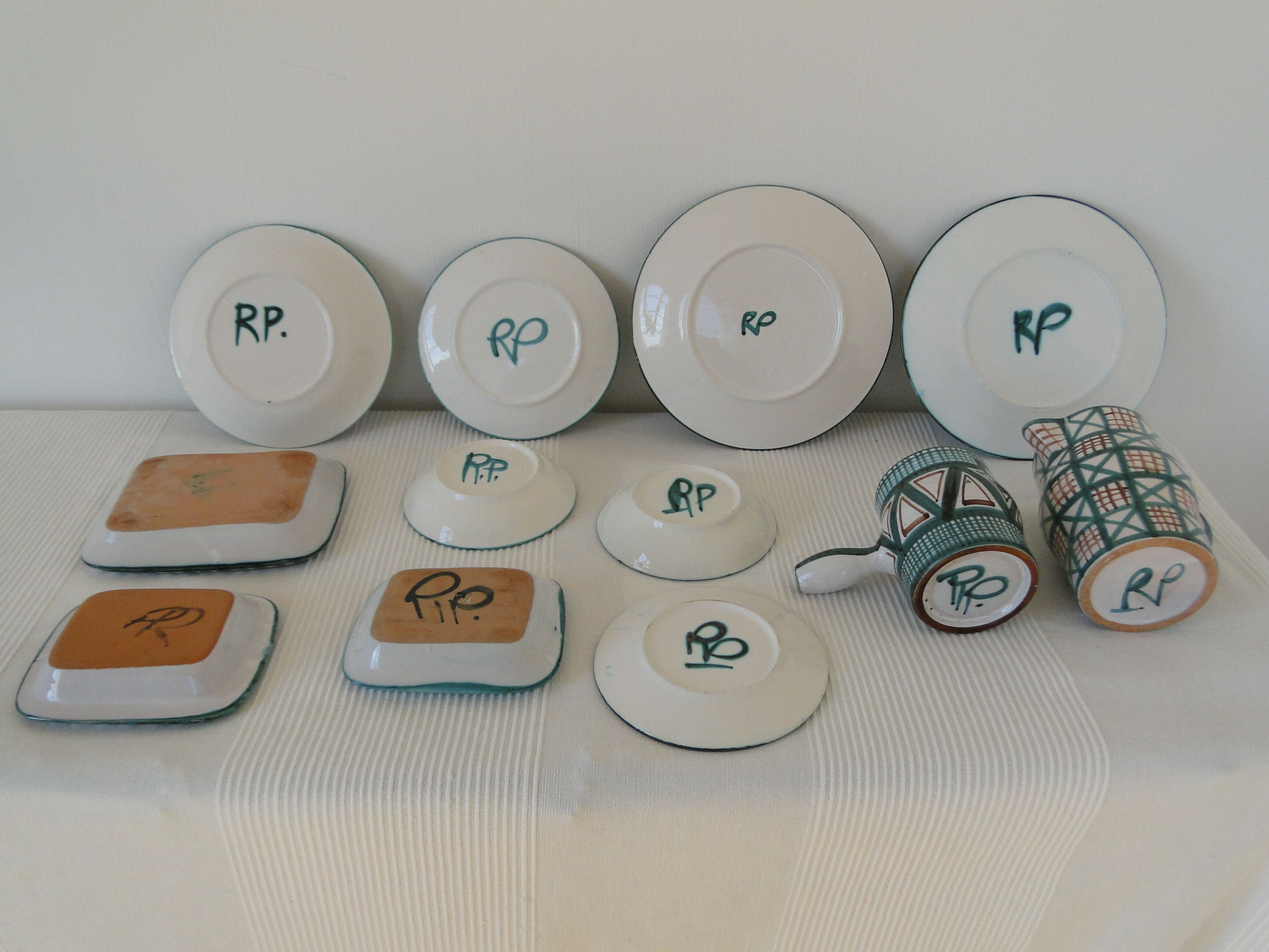 Robert Picault Vallauris France set of 12 Mid Century ceramics