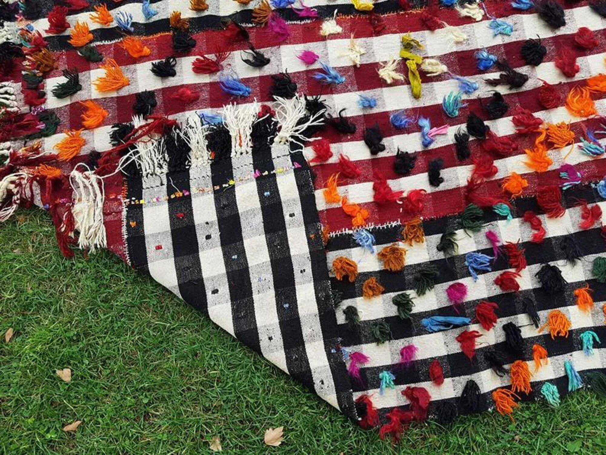 Vintage Turkish rug handmade 190x438 cm