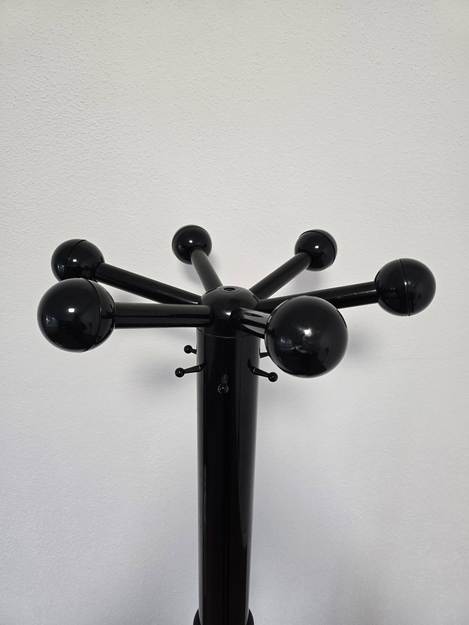 80s Stylish Black Coat Rack and Umbrella Stand