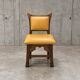 4 x oak brutalist dining chairs / side chairs / leather / 1960s