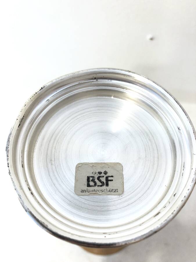 Silver metal vase BSF Germany, 1970