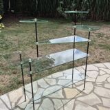 Présentoir de vitrine vintage en verre. 1960