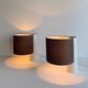 Pair of vintage table lamps, white and brown, “slim” by Gramigna for Quattrifolio, 1964 Italy