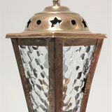 Lantern lamp brass and glass early XXth century