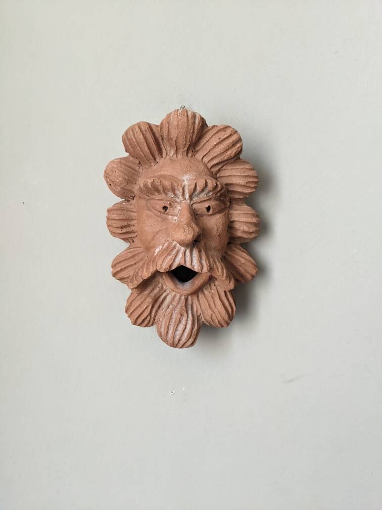 Terracotta wall sculpture, Italian handcrafted
