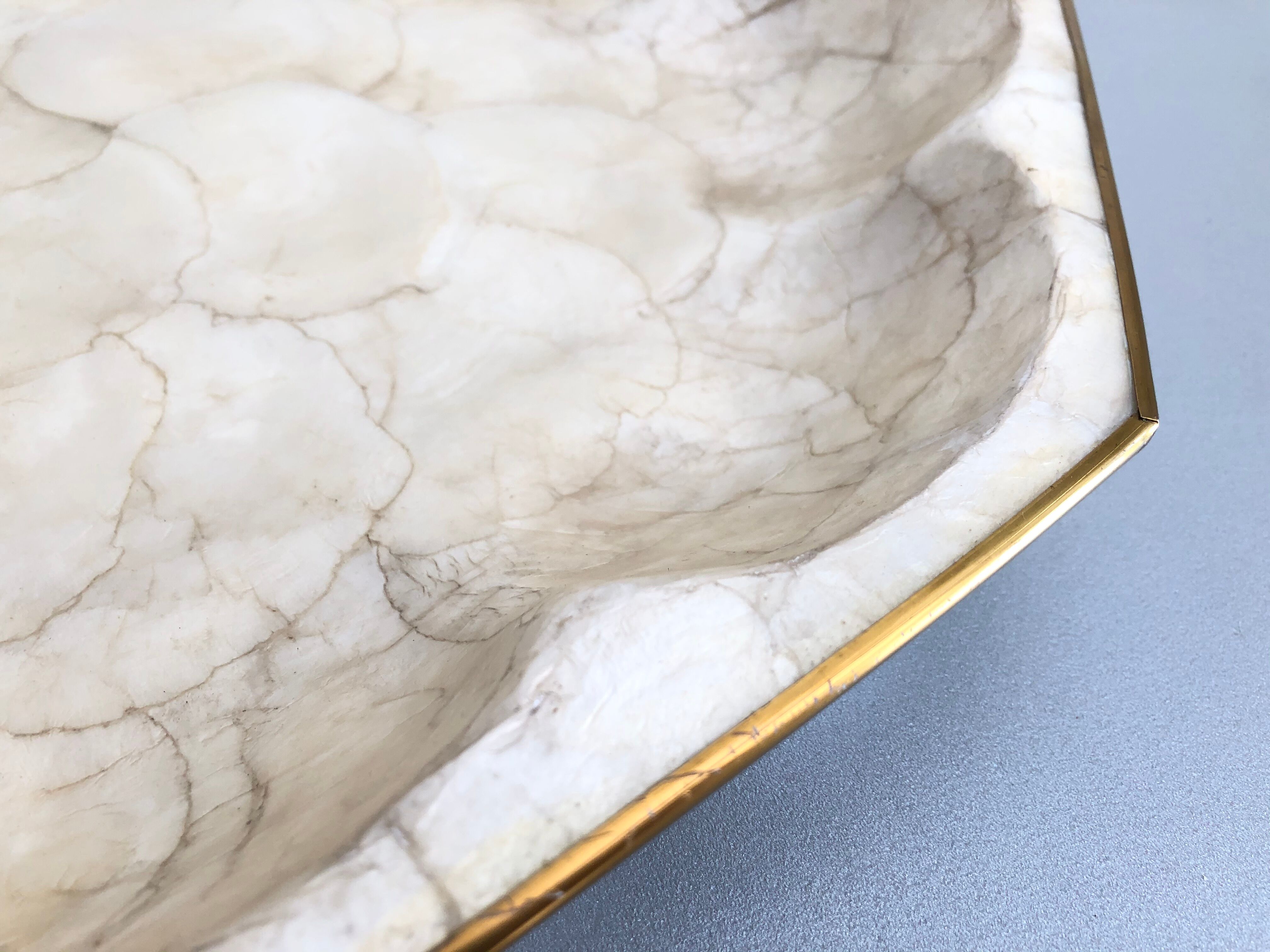 Mother-of-pearl and brass tray
