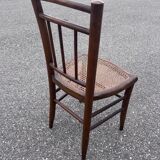 Paire de chaises bistrot cannées