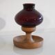 Scandinavian glass and wood candlestick 1960