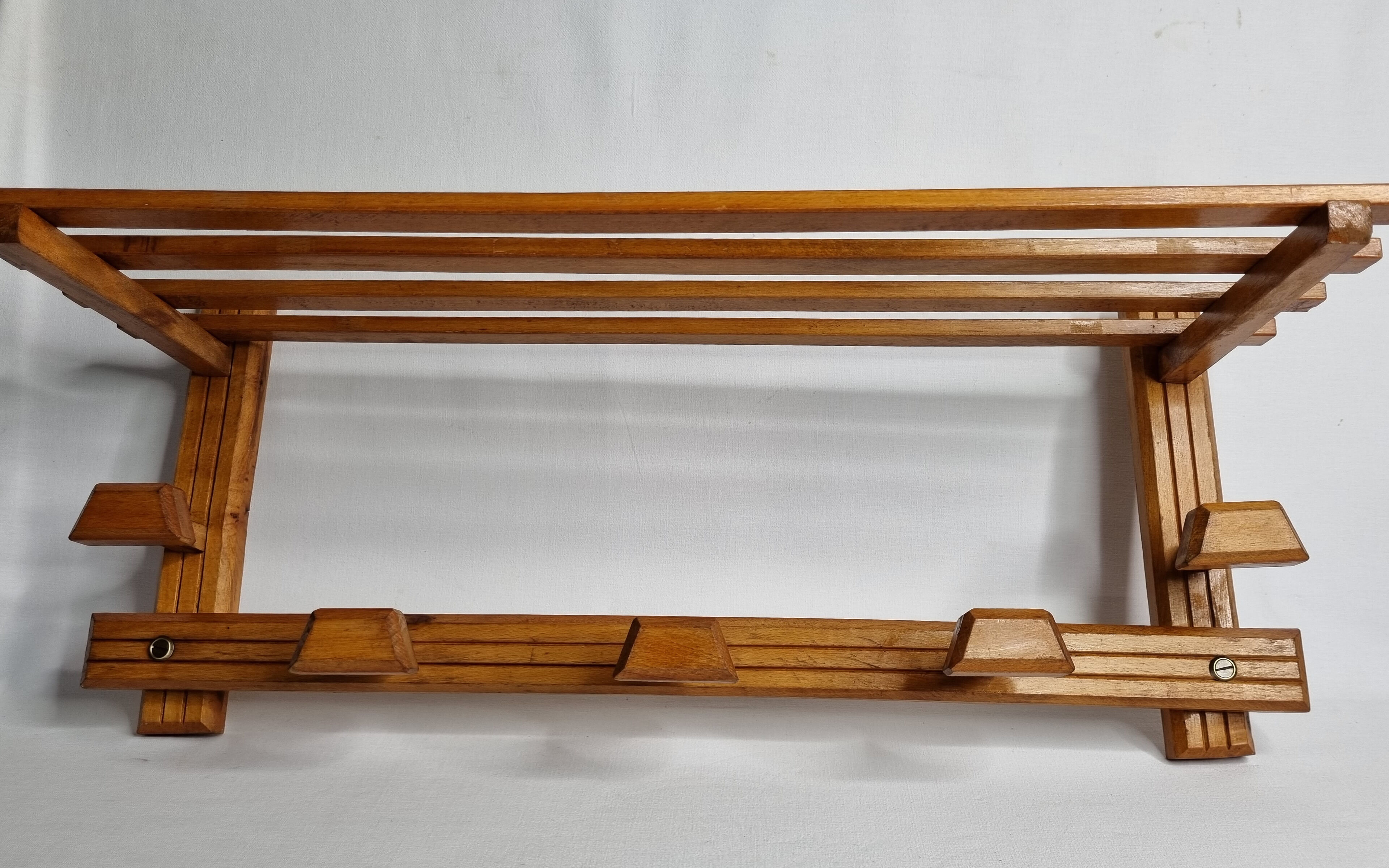 Wooden coat rack, 5 hooks, 74 cm