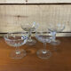 4 mismatched champagne glasses vintage cut crystal