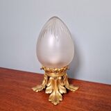 Ceiling light in gilded bronze and crystal globe, early 20th century