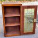 Vintage 20th Century Wooden Glass-Fronted Bookshelf