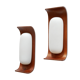 Pair of teak and opaline wall lamps by Goffredo Reggiani