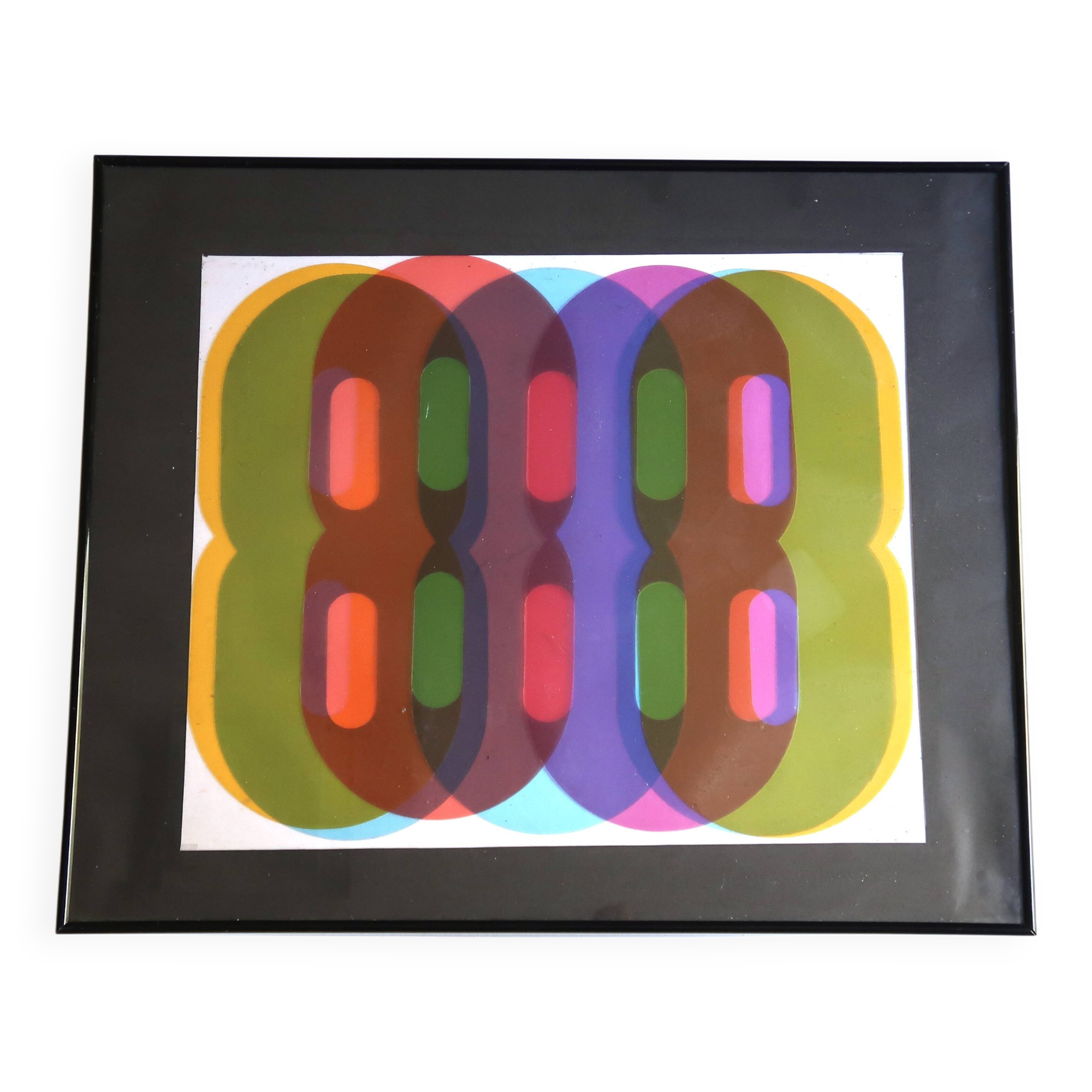 Kinetic Optical Art Painting, 1980s